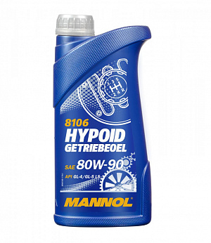 1308 Масло трансмиссионное синтетическое Mannol Hypoid Getriebeoel 80W90 1 литр