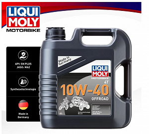 3056 Масло моторное cинтетическое для квадроциклов и мотоциклов Liqui Moly Motorbike 4T Offroad 10W40 4 литра 7541/3014