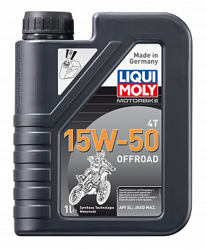 3057 Масло моторное cинтетическое для мотоциклов Liqui Moly Motorbike 4T Offroad 15W50 1 литр