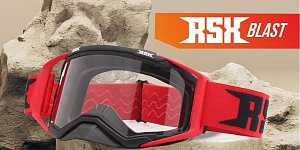 Очки кроссовые RSX Blast черно красные с прозрачной линзой