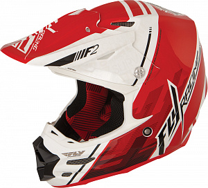 Шлем Fly Racing F2 Carbon Fastback бело/красный размер L 73-4092L