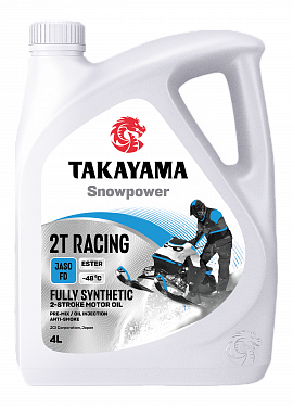 Моторное масло TAKAYAMA  SNOWPOWER 2T RACING API TC; JASO FD, Синтетическое 4 л
