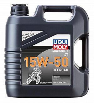 3058 Масло моторное cинтетическое для мотоциклов Liqui Moly Motorbike 4T Offroad 15W50 4 литра