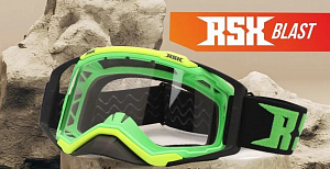 Очки кроссовые RSX Blast черно желто зеленые с прозрачной линзой