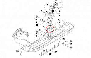SZ0603-036 Демпфер подушка лыжи для снегоходов Arctic Cat BEARCAT 570XT/Z1 XT 0603-036