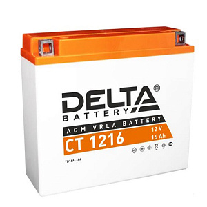 Аккумулятор Delta CT 1216 12V/16Ah обратная -/+ 205X70X162 mm YB16AL-A2/CT 1216