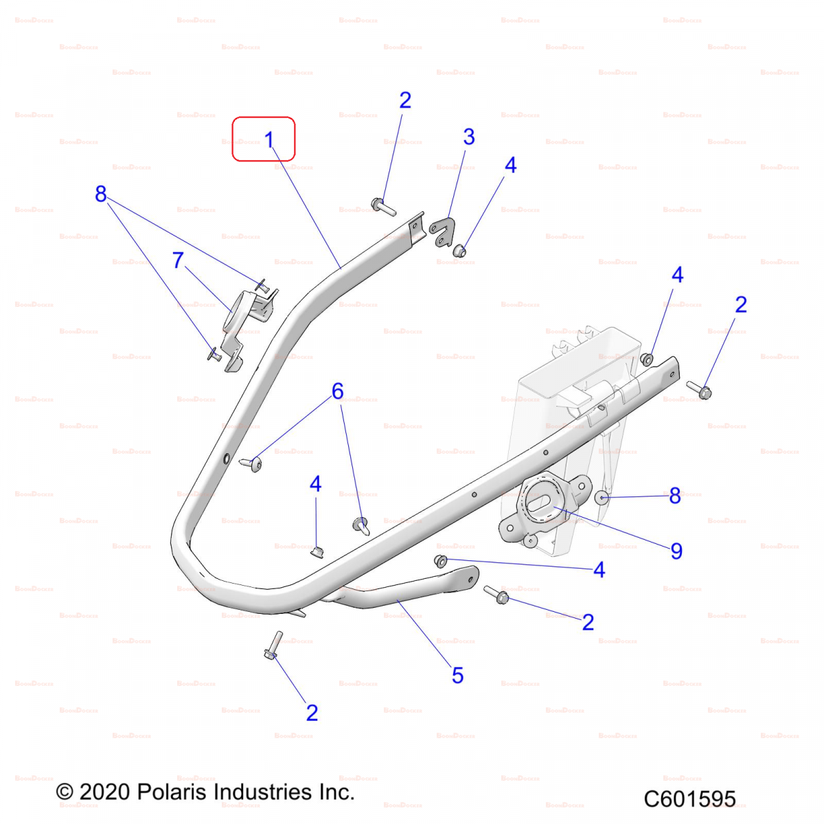 1027430-067 Бампер передний черный для снегоходов Polaris PATRIOT 9R/BOOST 1027430-067 - фото товара BoonDocker