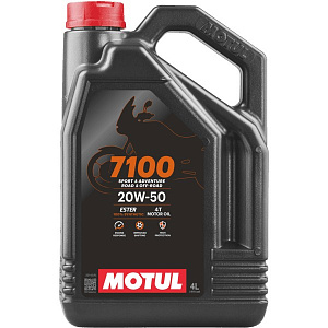 104104 Масло моторное синтетическое для мотоциклов MOTUL 7100 4T 20W50 4 литра 112911