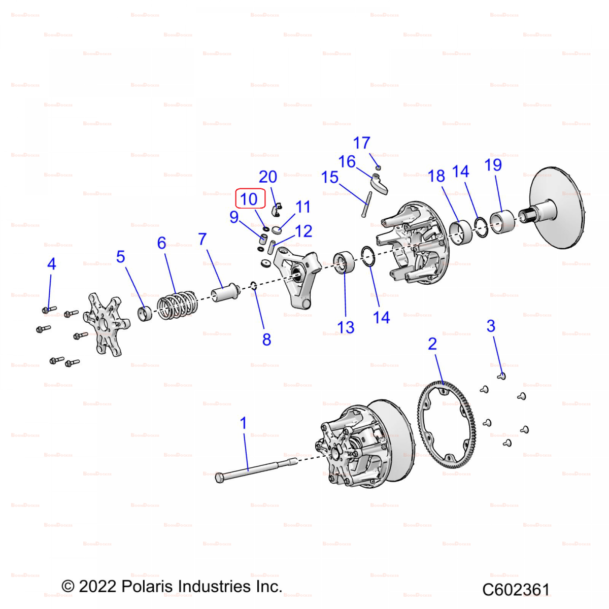 5453844 Шайба кольцо ролика ведущего вариатора 1 шт для снегоходов Polaris PATRIOT 9R / BOOST 5453844 - фото товара BoonDocker