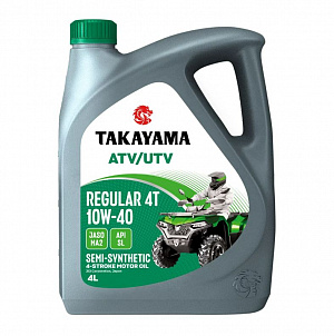 Моторное масло TAKAYAMA  ATV/UTV Regular 4T SAE 10W-40, API SM, MA-2 Полусинтетическое 4 л