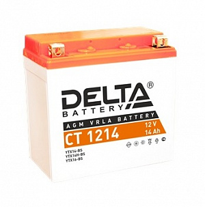 Аккумулятор Delta CT 1214 12V/14Ah прямая +/- 151X88X147 mm YTX14BS/CT 1214/YTX14H-BS/YTX16-BS/YB16B-A